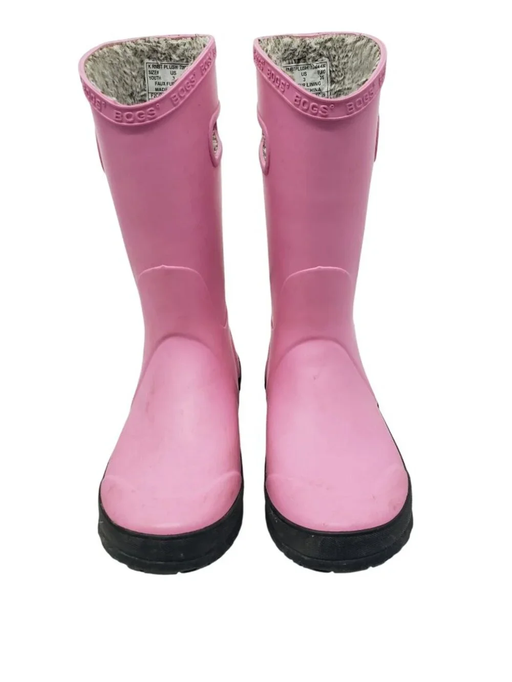 BOGS Pink Girls Boots Fleece Lined Youth Kids Size 3
